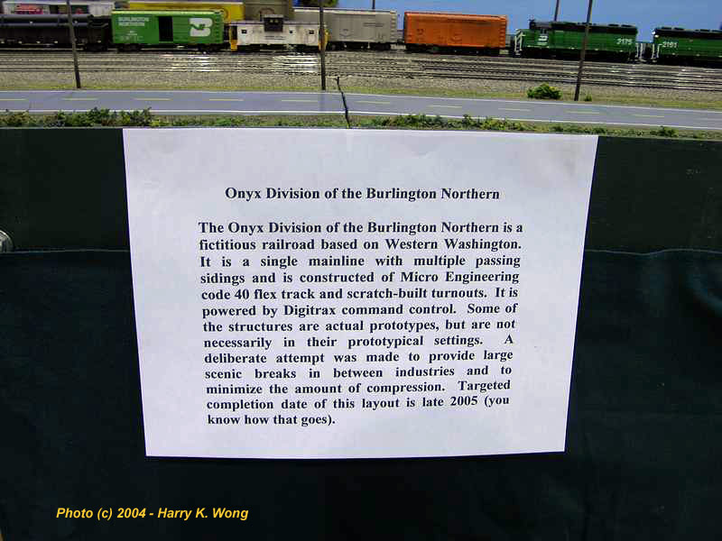 About the Onyx Division N scale BN Layout