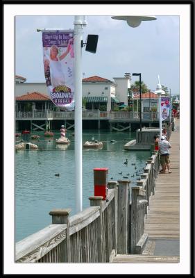 One of the foot bridges that crosses the lagoon at Broadway at the Beach entertainment and shopping complex in Myrtle Beach, SC.