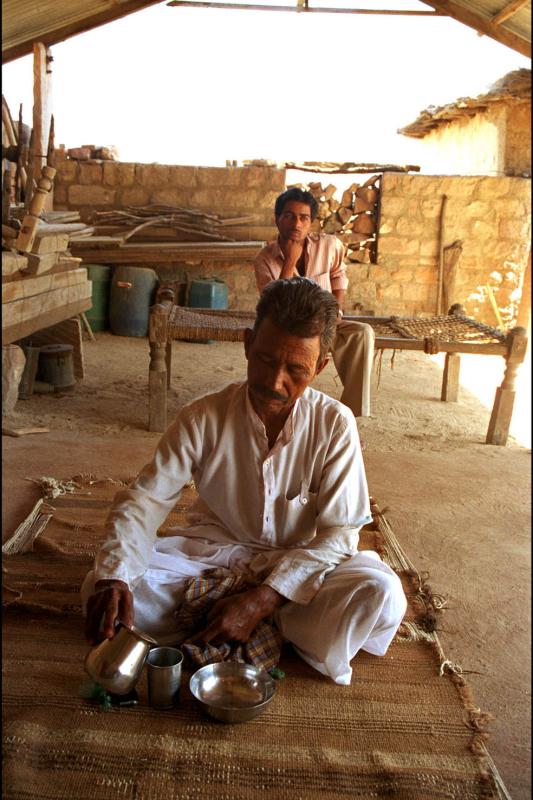 Bishnoi village near Jodhpur making opium tea