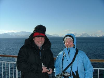 Klaus R von Kln and his wife onboard LLVT MS Trollfjord.JPG