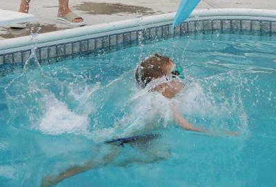 First Dive In Deep End - 5 yr old