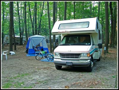 Kids like the tent - we like the comfort of the A/C