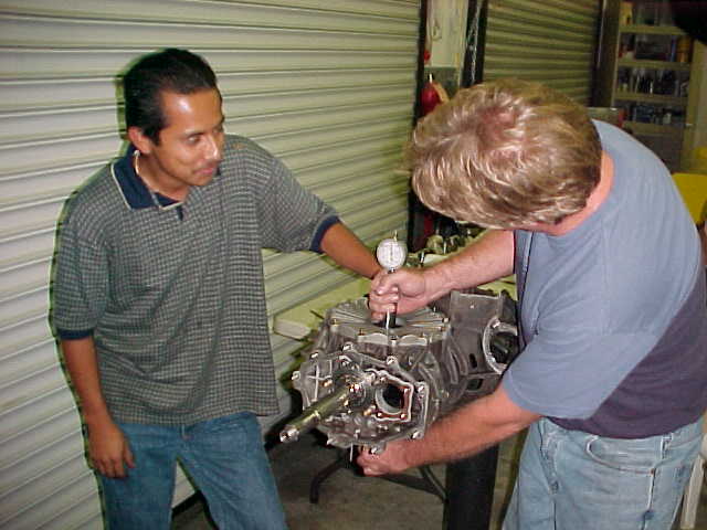 Reading pinion depth.