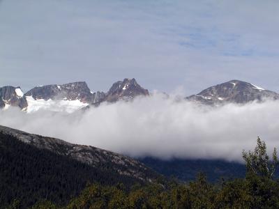 More clouds in the mountains