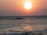 Sunset and Taiwan fishing boat