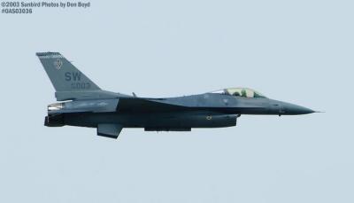 USAF F-16 AF98-003 military aviation air show stock photo #6810