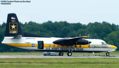 U. S. Army Parachute Team Fokker Friendship C-31A #51607 military aviation air show stock photo #6835