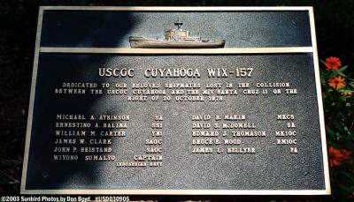 2003 - CGC Cuyahoga Plaque - Coast Guard stock photo #6693