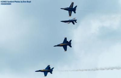 USN Blue Angels F/A-18 Hornets military aviation air show stock photo #6929