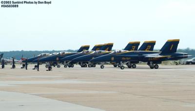 USN Blue Angels F/A-18 Hornets military aviation air show stock photo #6941