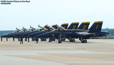 USN Blue Angels F/A-18 Hornets military aviation air show stock photo #6943