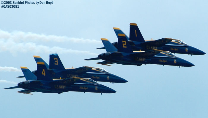 USN Blue Angels F/A-18 Hornets military aviation air show stock photo #6918