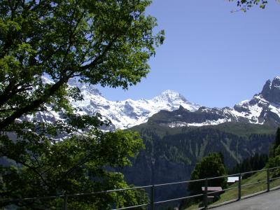 View along the walking path from Murren to Gimmelwald, Switzerland
