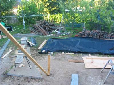 the pile of timber is andrew's mess