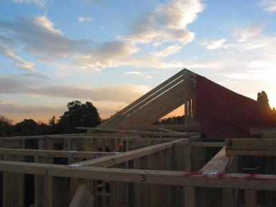 across the roofspace