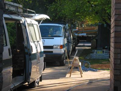 vehicles taking over the driveway