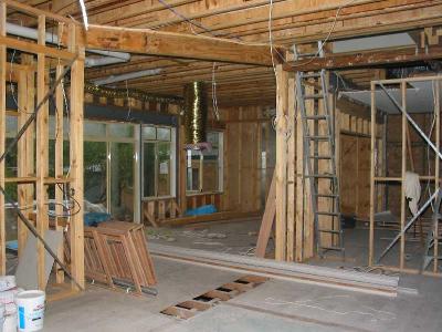 from kitchen into lounge