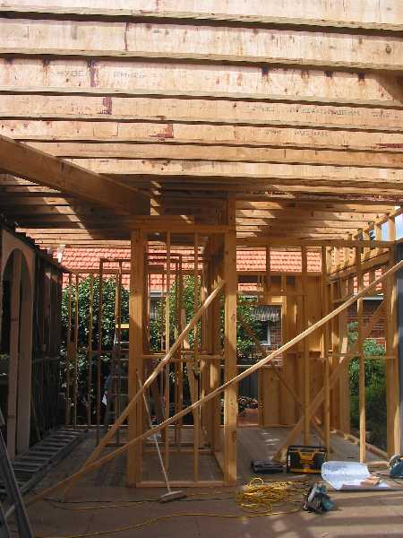 floor joist beams for 1st floor are in