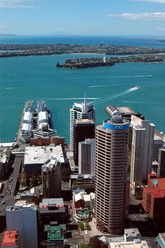 Prince's Wharf and downtown Auckland