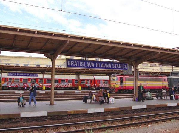 Bratislava Station - Hlavna Stancia, first visit to Slovakia in 2000 (scanned from negatives)