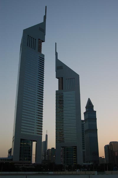 Emirates Towers at dusk