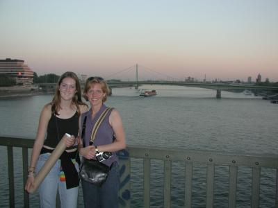 Lindsay and Mom on bridge over Rhine.