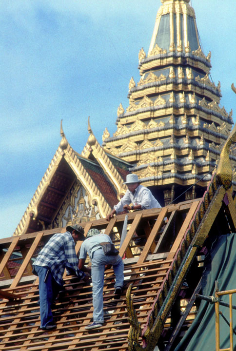 Roof repair at the Grand Palace.