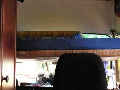 Full size bed above the front seat!