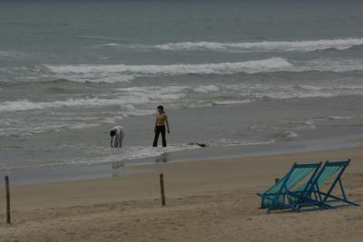 on the beach