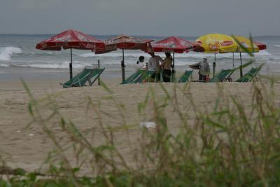 on the beach