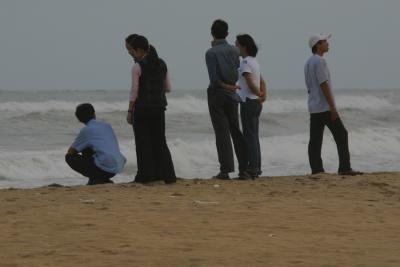 on the beach