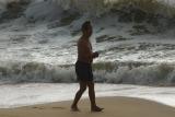 jogging on the beach