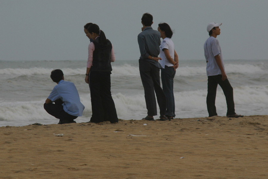 on the beach