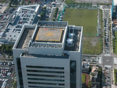 Looking down on a skyscraper