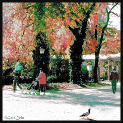 A Stroll in New York Park::Mikes latest Watercolor Action