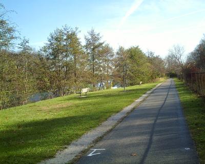 Asphalt path looking toward Gallup (to the East)