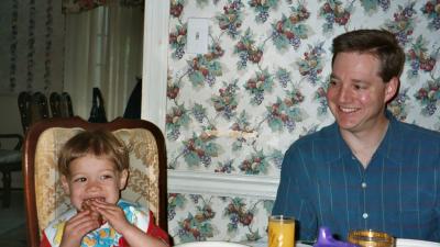 Ben and Papa (at Great Grandpa's and Great Grandma's house in Norfolk, VA)