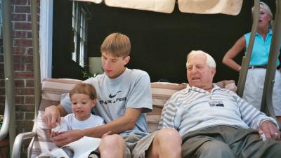 Ben, Uncle Jeffrey and Great Grandpa (at Great Grandpa's and Great Grandma's house in Norfolk, VA)