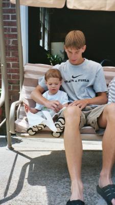 Ben and Uncle Jeffrey (at Great Grandpa's and Great Grandma's house in Norfolk, VA)