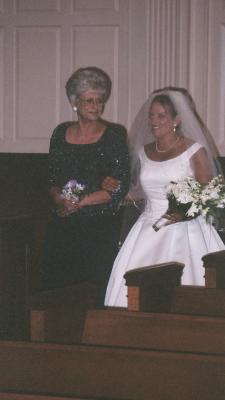 Beth Walters and her mom process down the aisle