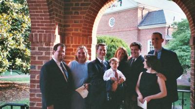 Rich, Jenn, John, Ben, Mary, Dave, Elizabeth, and Denton at Beth Walters' wedding