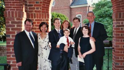 Rich, Tricia, John, Ben, Mary, Dave, Elizabeth, and Denton at Beth Walters' wedding