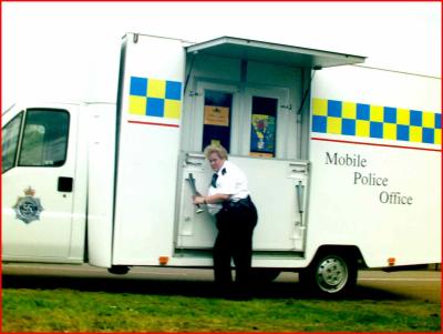 Not so mobile Police officer.
