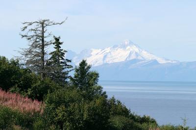 Iliamna volcano across Cook Inlet