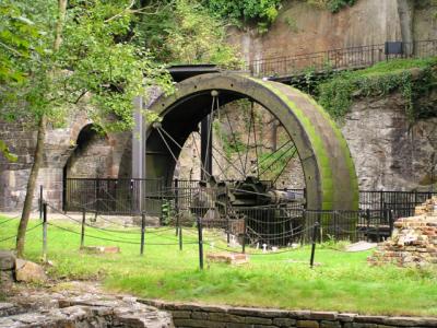 Water Wheel at Aberdulais - not turning due to a lack of water from the hills.