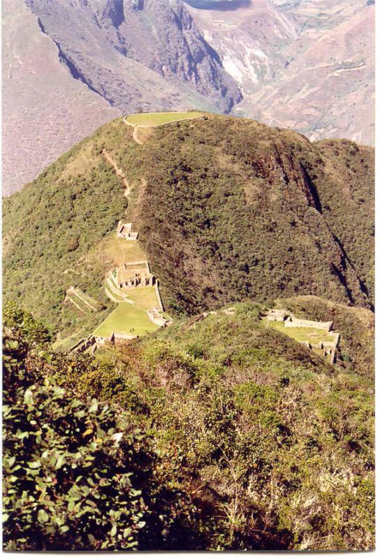 First view of Choquequirao when arriving from P.Unuyoc
