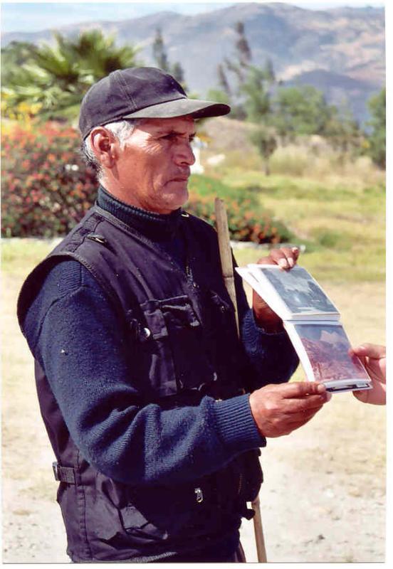 One of the survivers acts as a guide in the Campo Santo