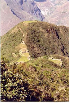 First view of Choquequirao when arriving from P.Unuyoc