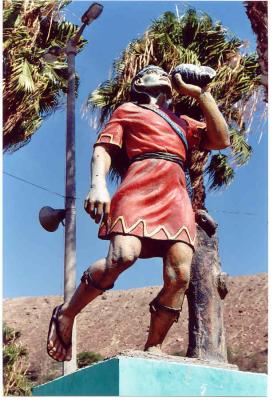 Statue of a chasqui runner in Chasquitambo