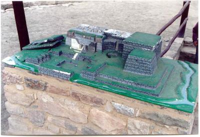 Maquette of  the Castillo, a fortress temple built about 600 BC  and only large structure remaining of the Chavin culture